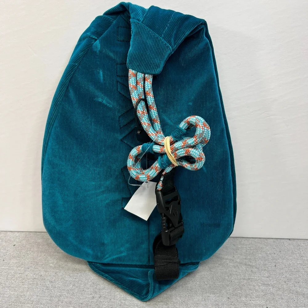 KAVU Original Rope Cordouroy Sling Pack w/ Adjustable Shoulder Strap Artic Teal
